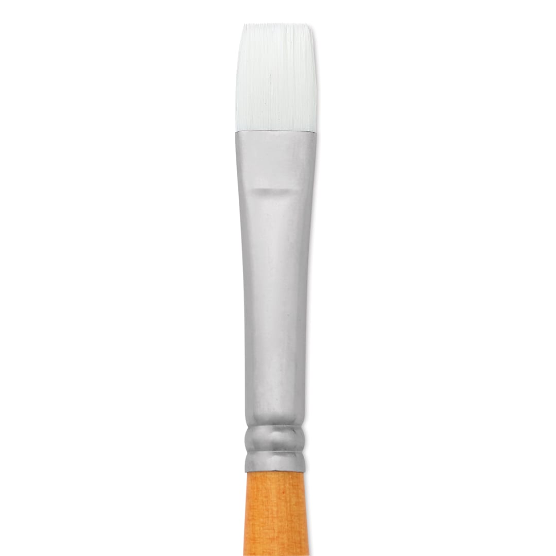 Open in modal - Utrecht Series 300 White Taklon Brush - Bright, Size 6