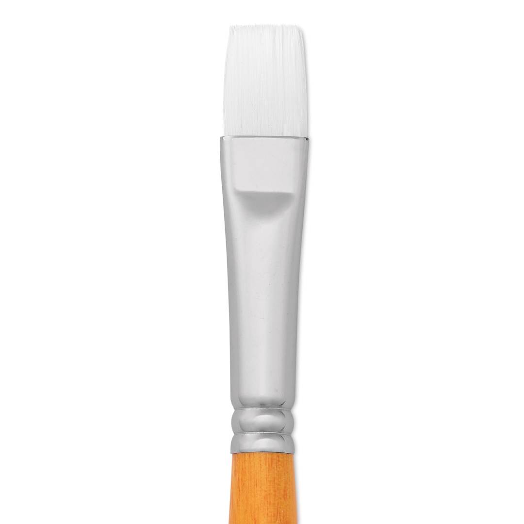 Open in modal - Utrecht Series 300 White Taklon Brush - Bright, Size 8
