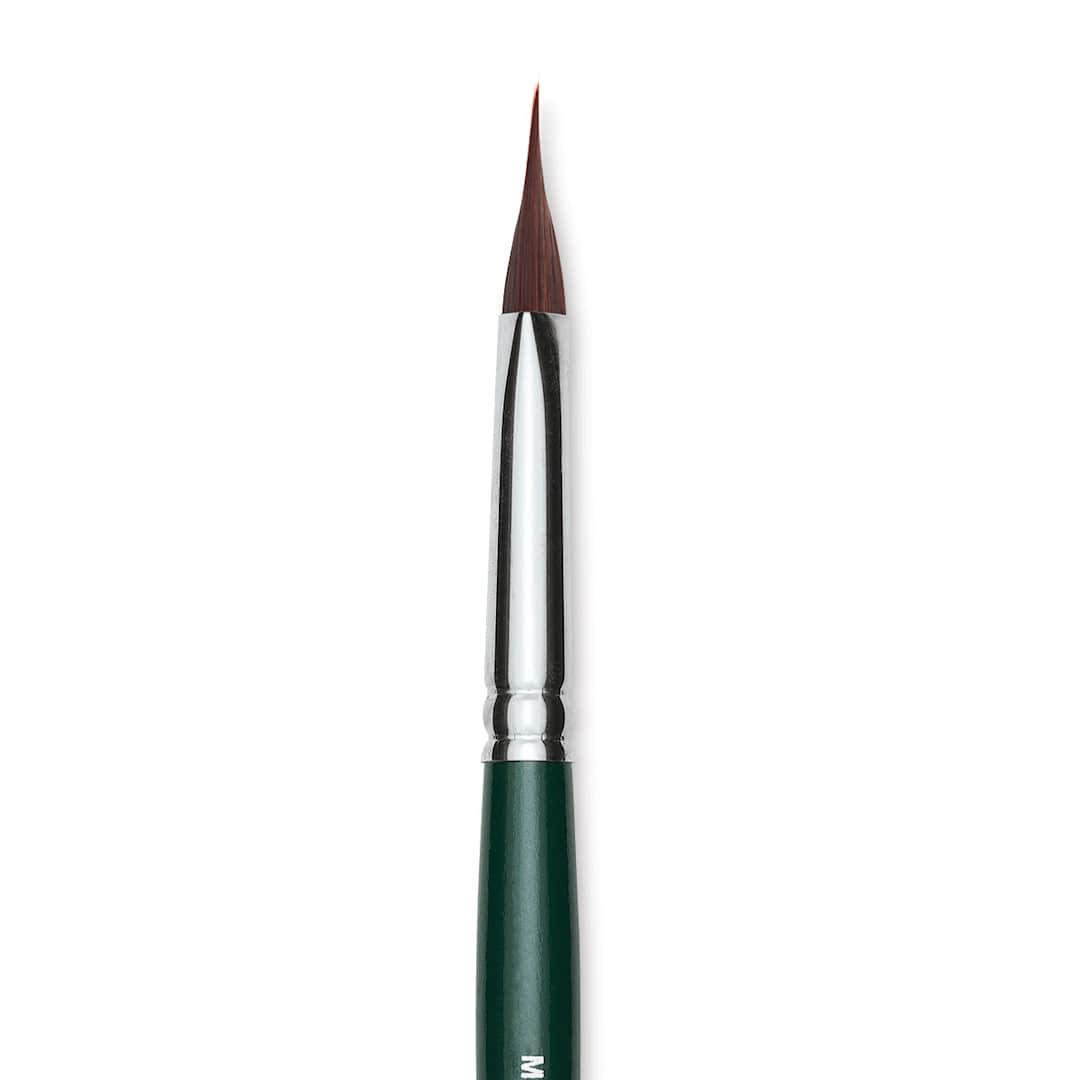 Open in modal - Silver Brush Ruby Satin Synthetic Brush - Pointed Triangle, Medium, Short Handle close-up