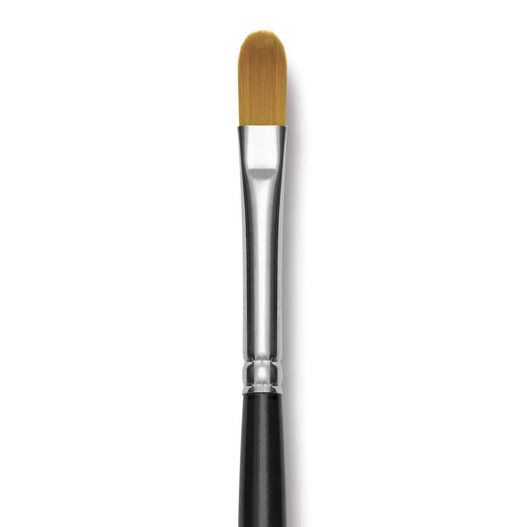 Open in modal - Trekell Synthetic Gold Taklon Brush - Filbert, Long Handle, Size 8, close-up