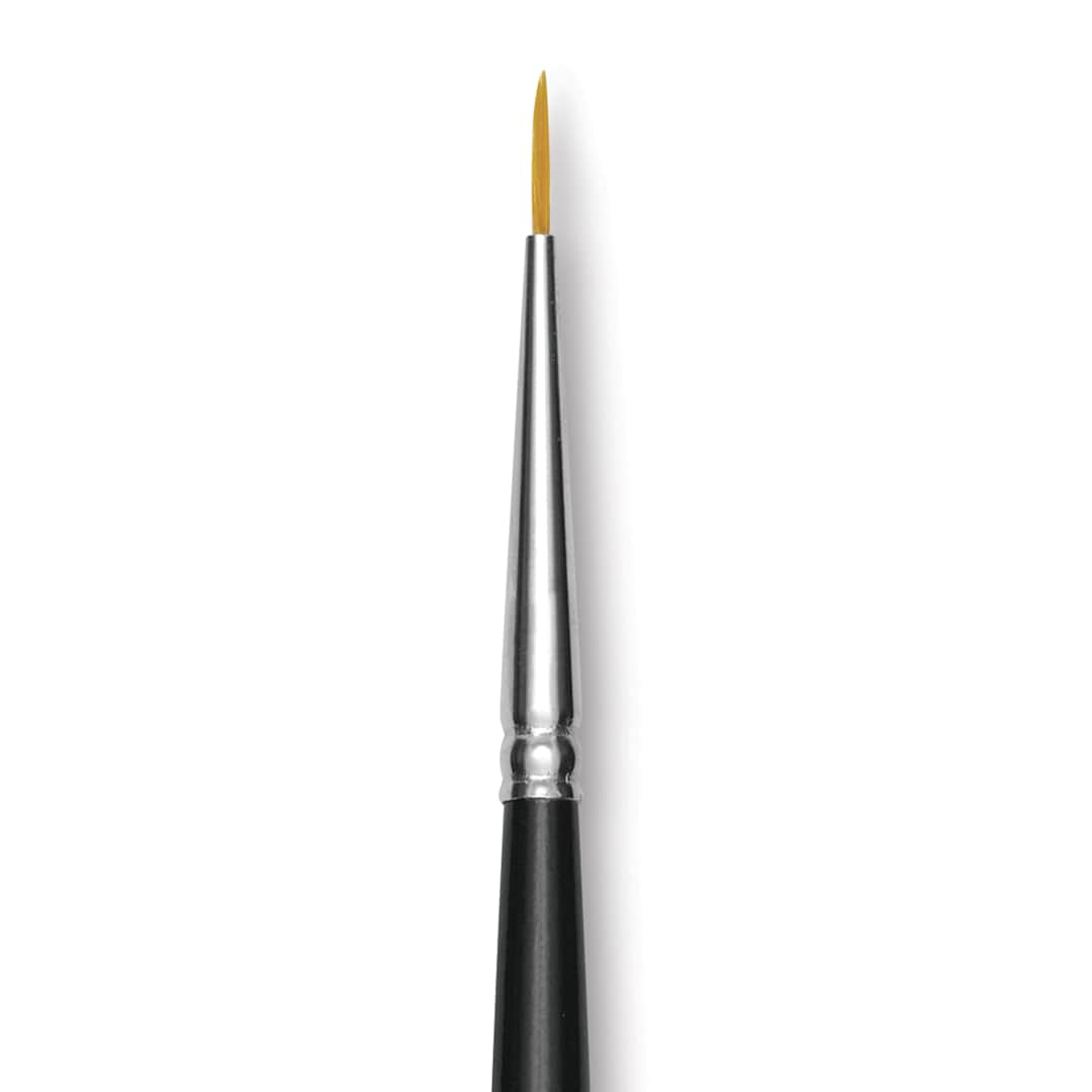 Open in modal - Trekell Synthetic Gold Taklon Brush - Liner, Long Handle, Size 10/0, close-up