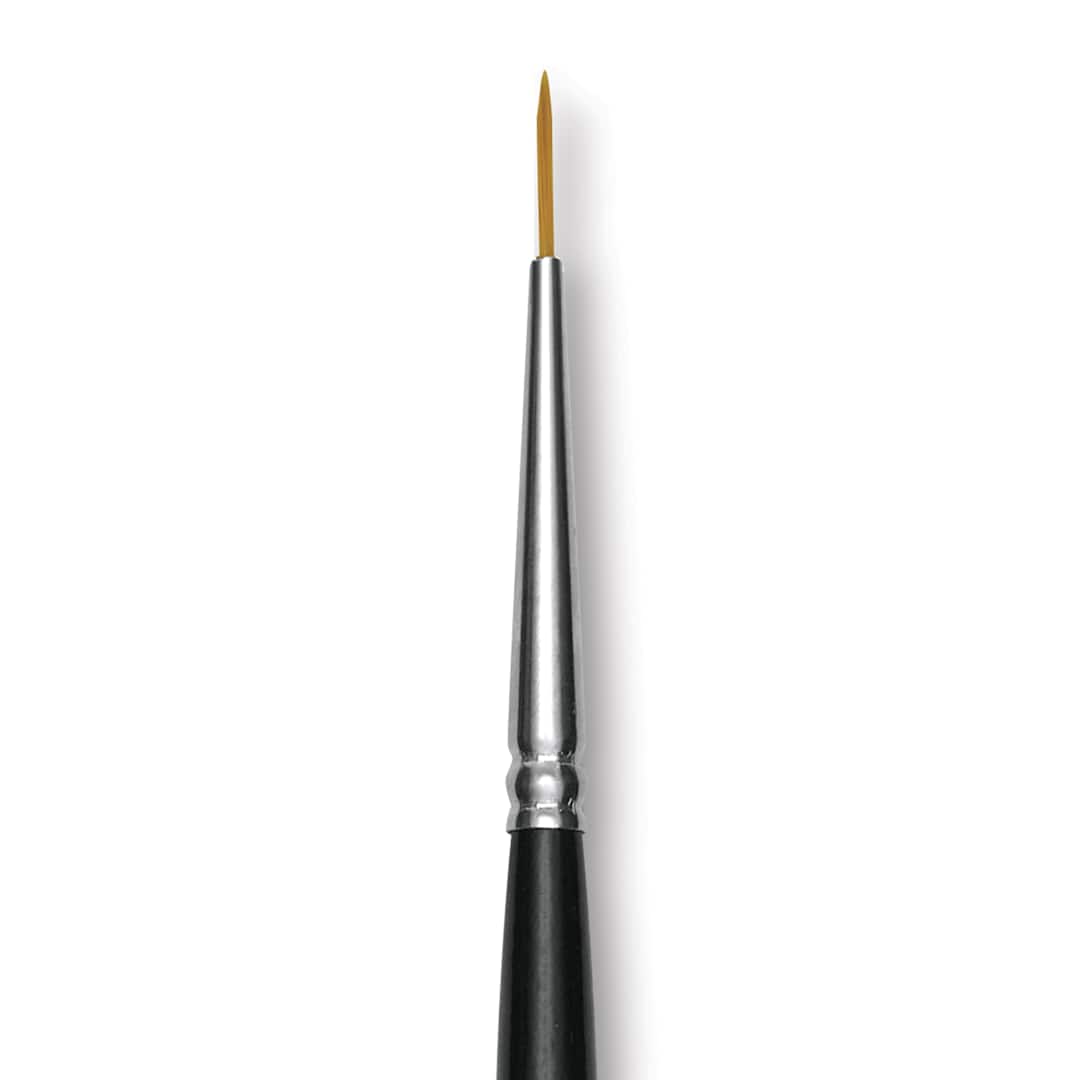 Open in modal - Trekell Synthetic Gold Taklon Brush - Liner, Long Handle, Size 5/0, close-up