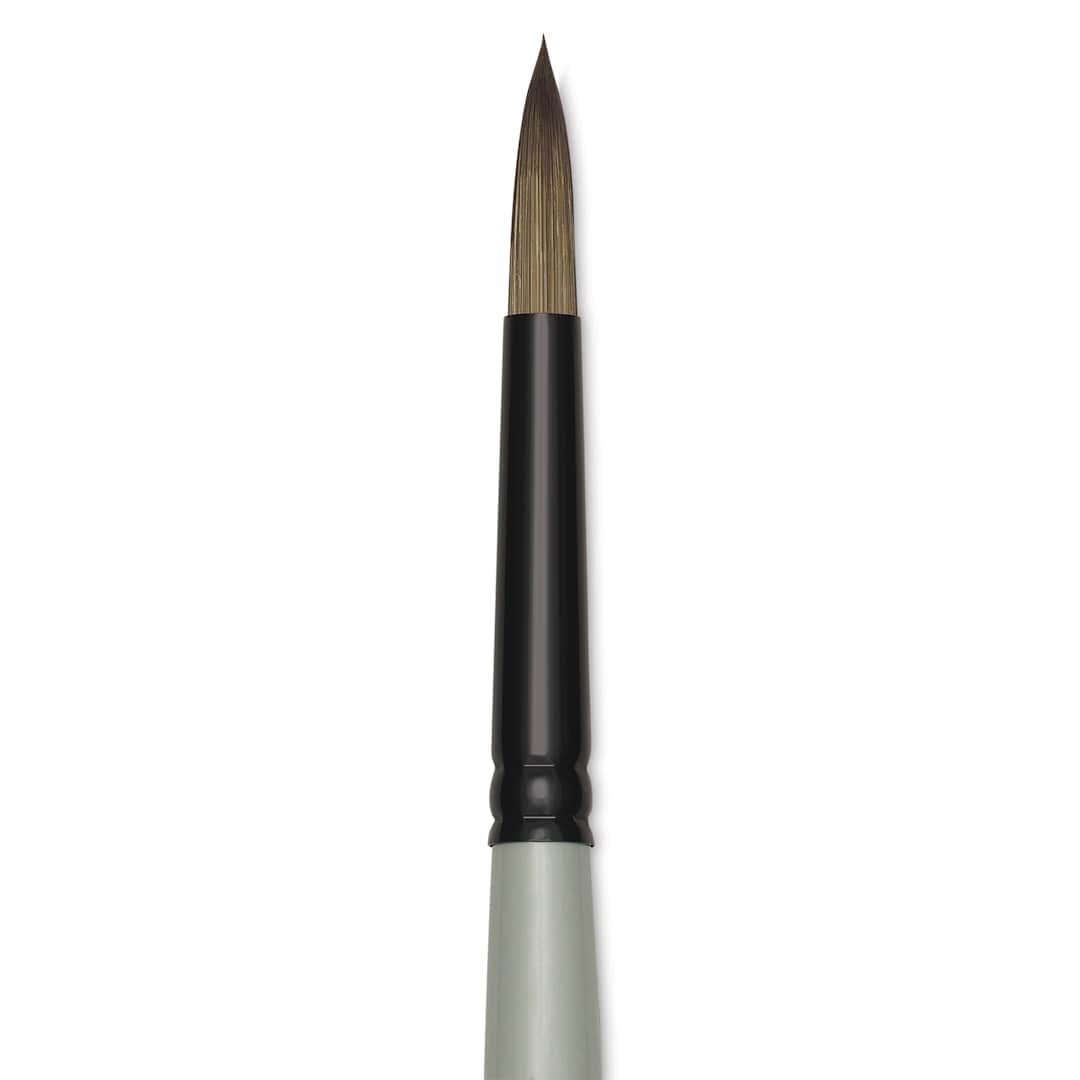 Open in modal - Silver Brush Black Pearl Synthetic Brush - Series 6400, Round, Size 4, Long Handle, close-up