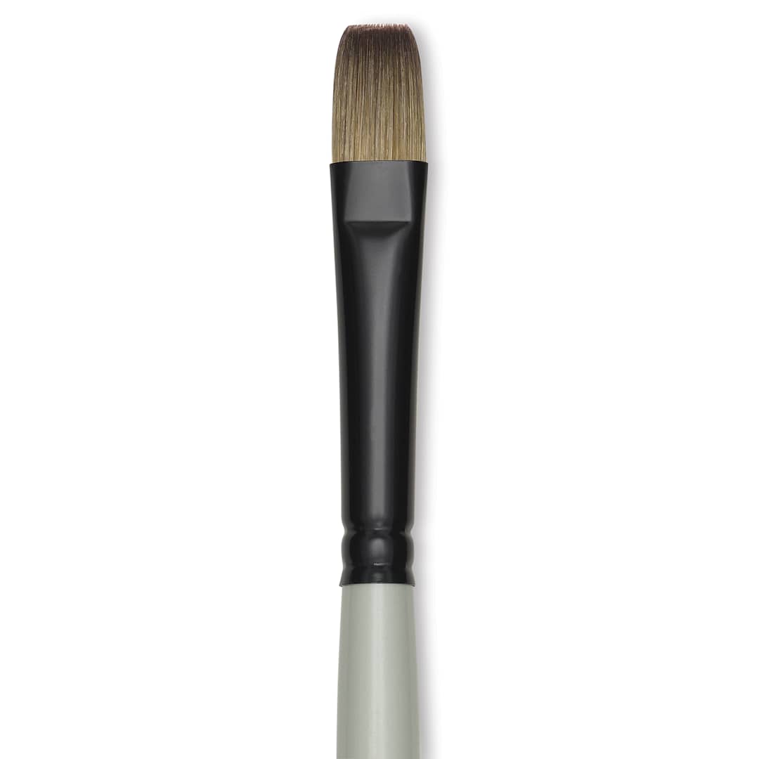 Open in modal - Silver Brush Black Pearl Synthetic Brush - Series 6402, Bright, Size 6, Long Handle, close-up