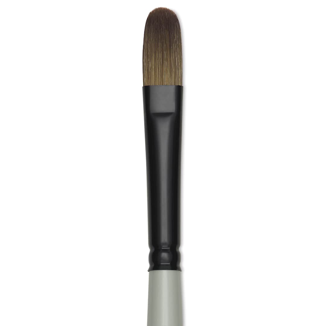 Open in modal - Silver Brush Black Pearl Synthetic Brush - Series 6403, Filbert, Size 6, Long Handle, close-up