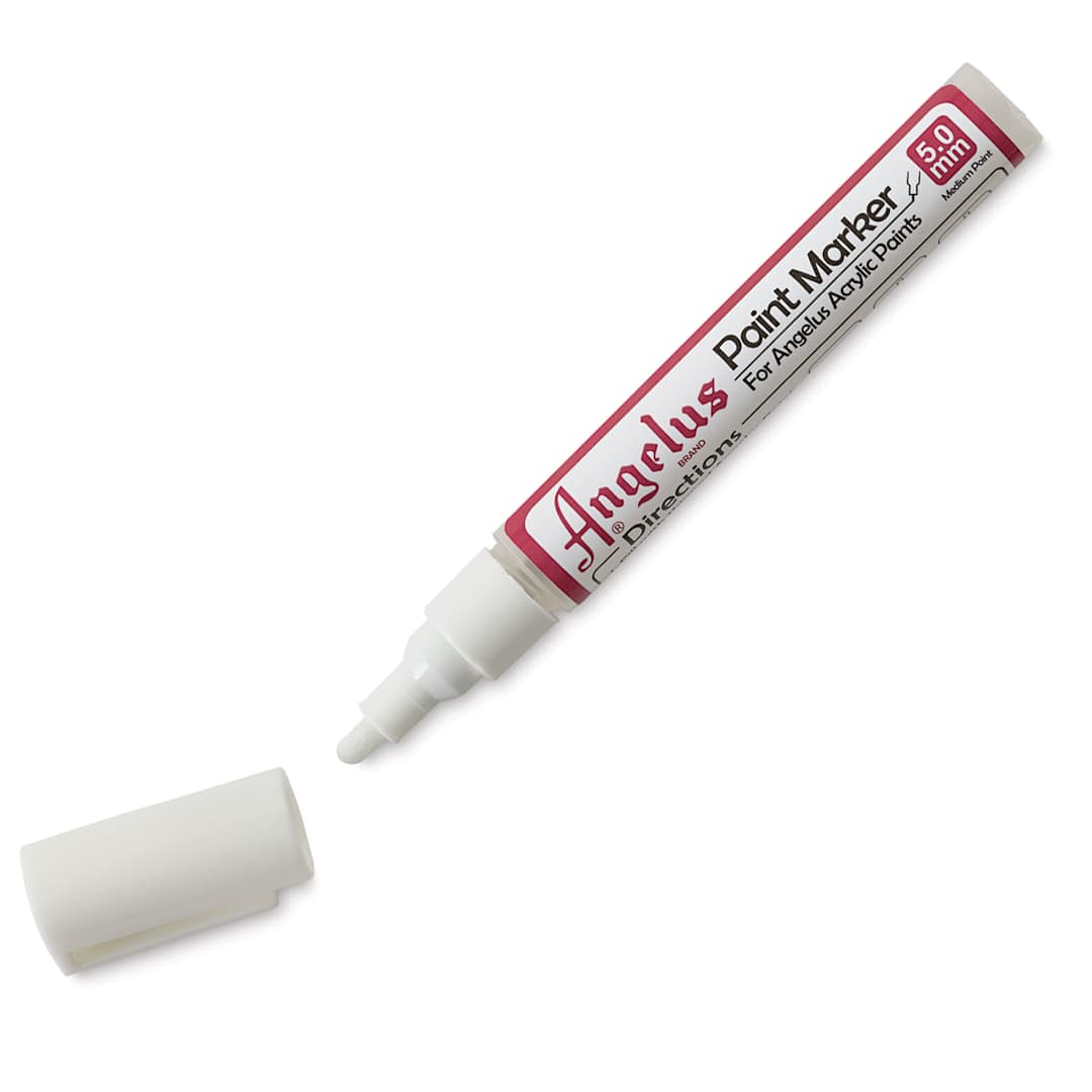 Open in modal - Angelus Empty Paint Markers - Single 5 mm Marker shown uncapped and at an angle