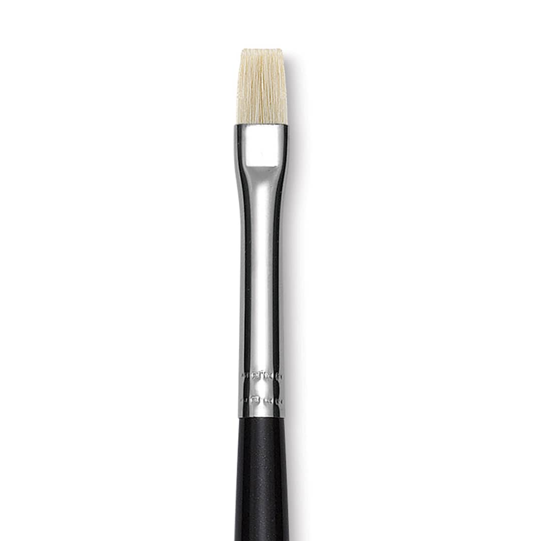Open in modal - Utrecht Natural Chungking Pure Bristle Brush - Bright, Size 2, Long Handle, Close-up