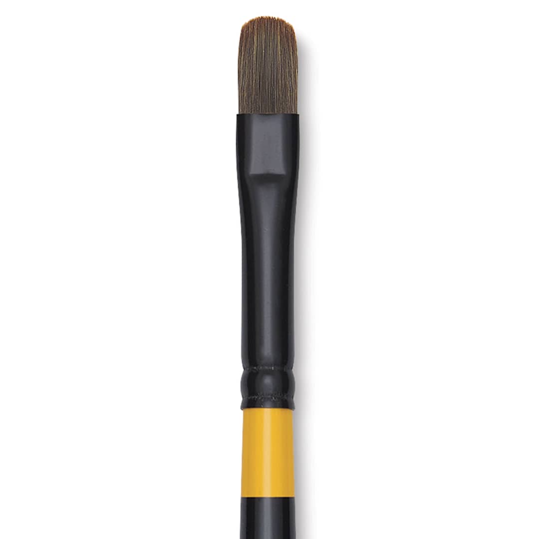 Open in modal - Utrecht Manglon Synthetic Brush - Filbert, Size 8, Long Handle close-up