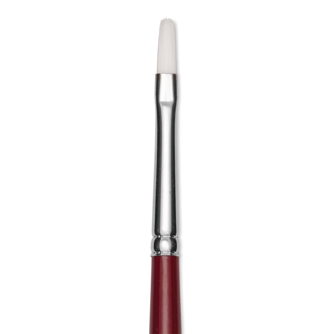 Open in modal - Utrecht Series 232 Synthetic White Nylon Sable Brush - Bright, Size 4, close up