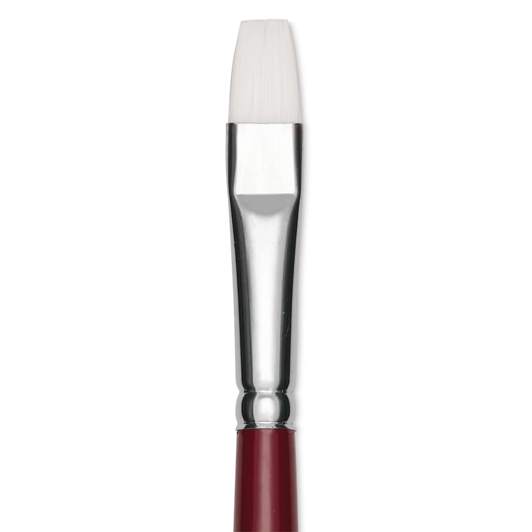 Open in modal - Utrecht Series 232 Synthetic White Nylon Sable Brush - Bright, Size 10, close up
