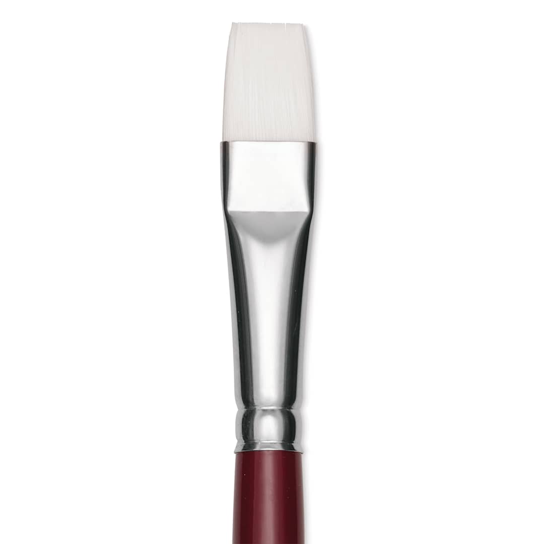 Open in modal - Utrecht Series 232 Synthetic White Nylon Sable Brush - Bright, Size 14, close up
