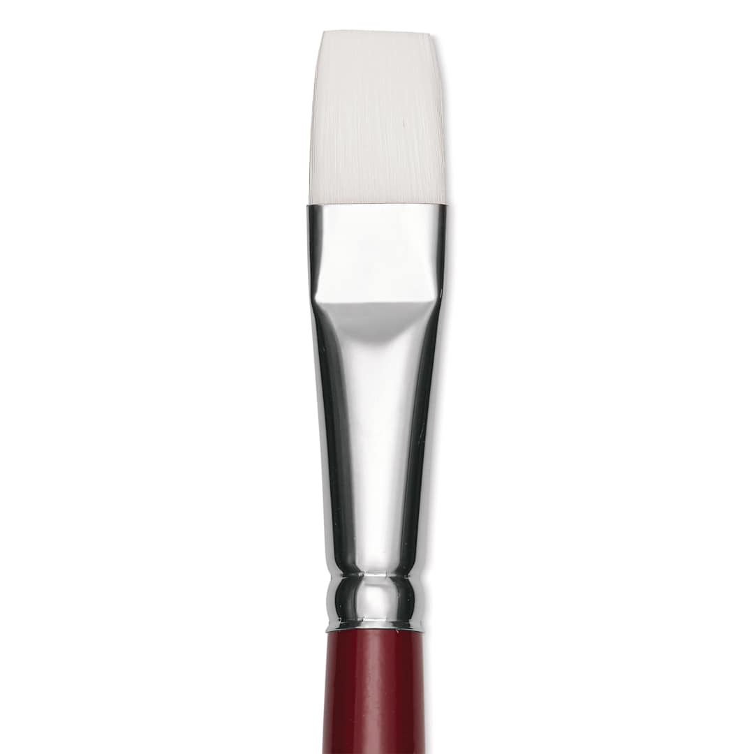 Open in modal - Utrecht Series 232 Synthetic White Nylon Sable Brush - Bright, Size 16, close up