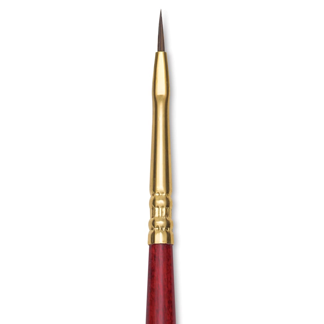 Open in modal - Blick Master Synthetic Kolinsky Brush - Short Handle, Filbert, Size 0, close-up