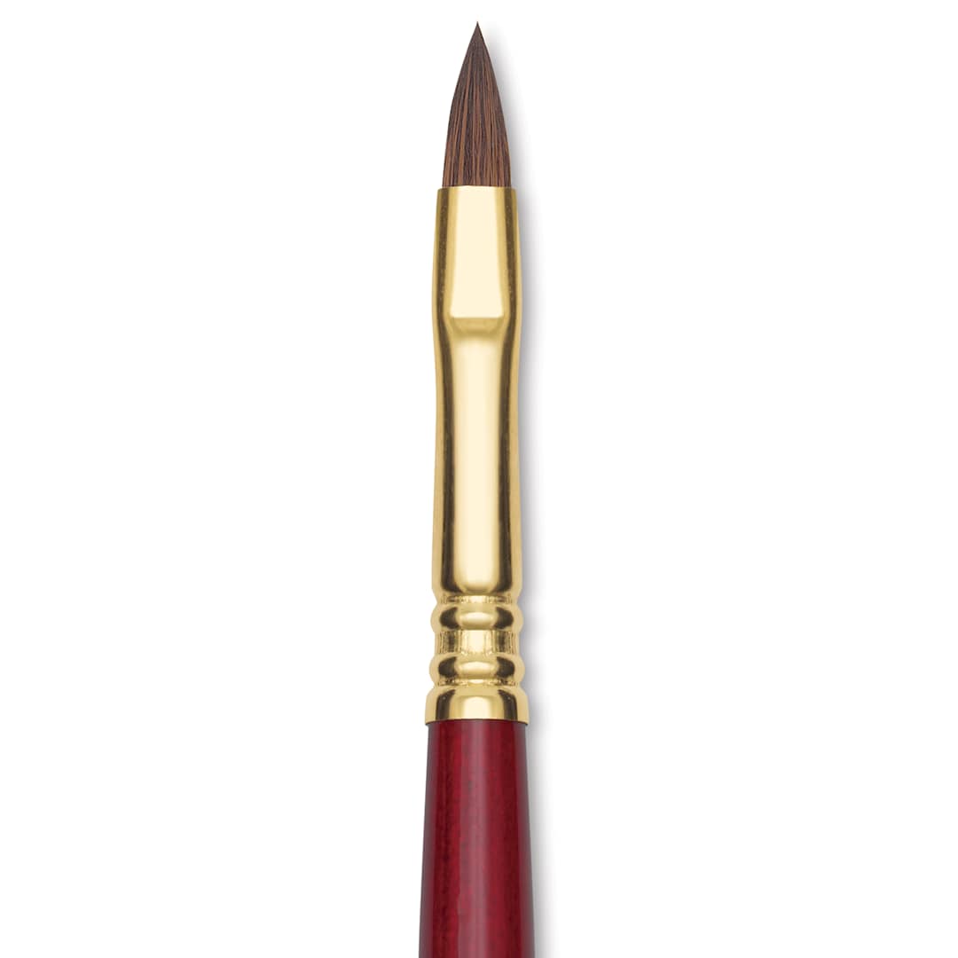 Open in modal - Blick Master Synthetic Kolinsky Brush - Short Handle, Filbert, Size 6, close-up