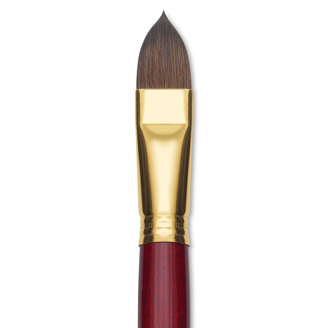 Open in modal - Blick Master Synthetic Kolinsky Brush - Long Handle, Filbert, Size 20, close-up