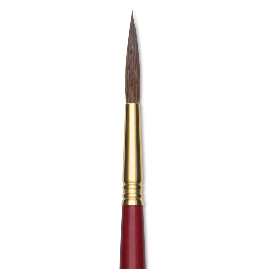 Open in modal - Blick Master Synthetic Kolinsky Brush - Short Handle, Rigger, Size 10, close-up