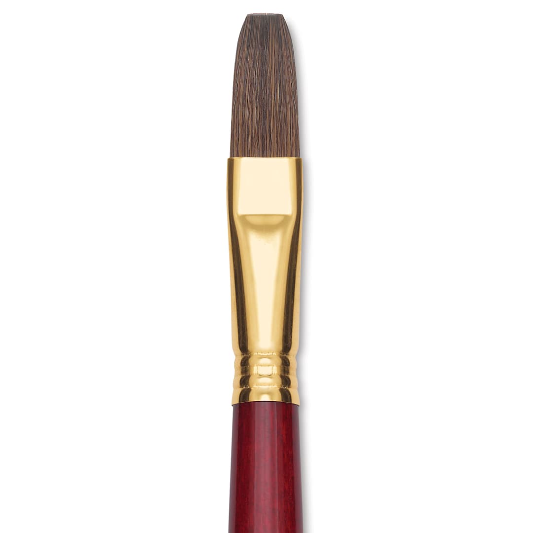 Open in modal - Blick Master Synthetic Kolinsky Brush - Long Handle, Flat, Size 16, close-up