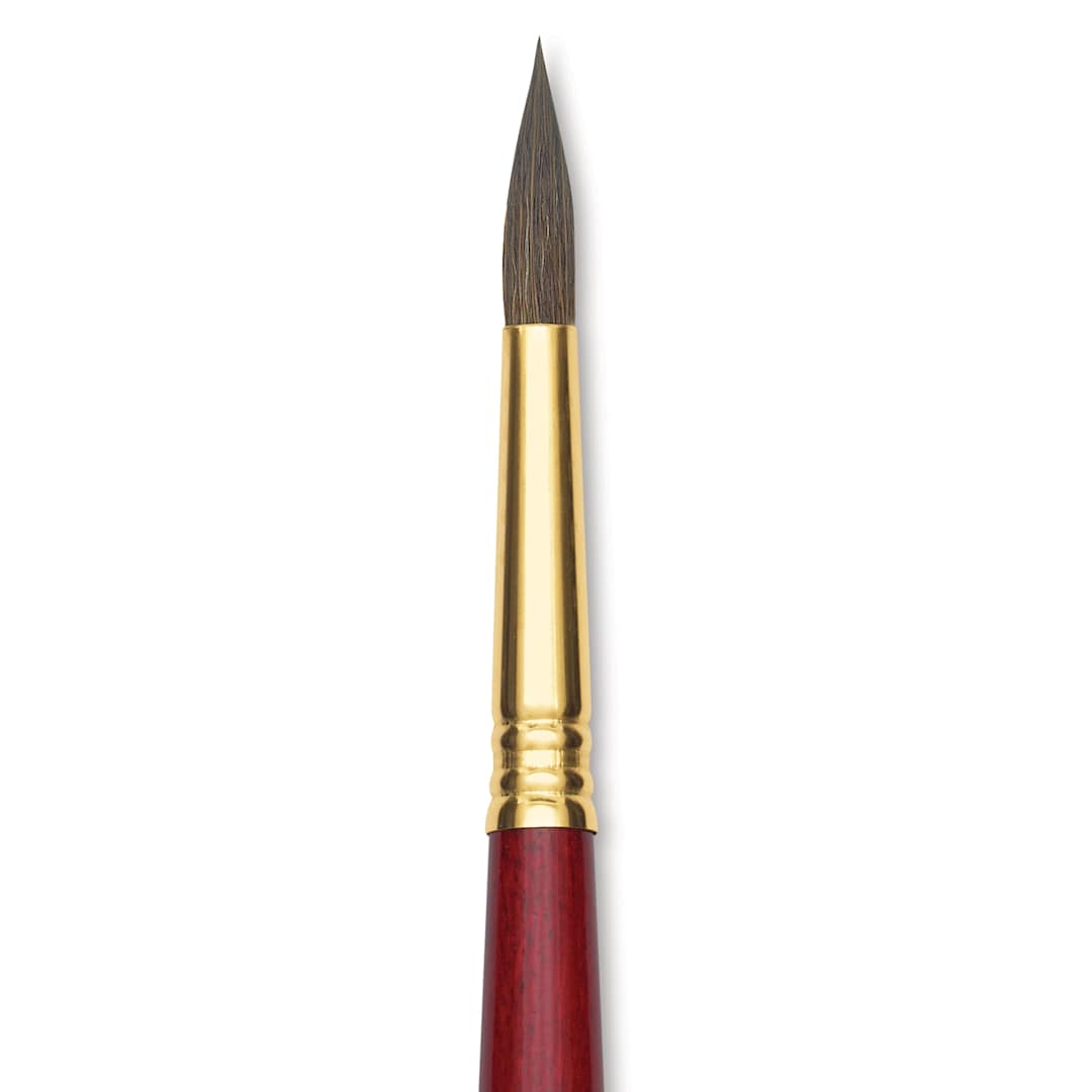 Open in modal - Blick Master Synthetic Kolinsky Brush - Long Handle, Round, Size 10, close-up