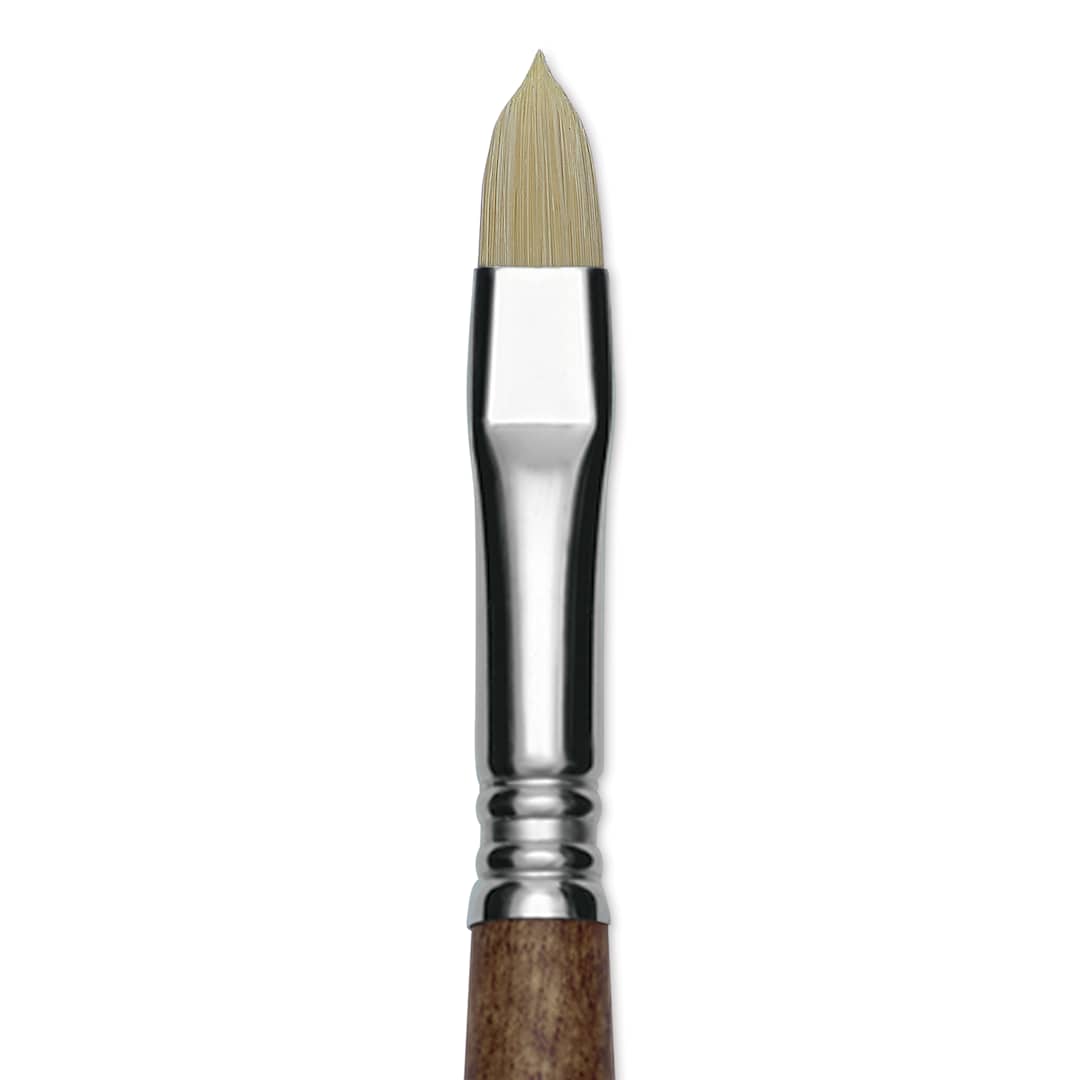 Open in modal - Escoda Futura Synthetic Bristle Brush - Series 5410, Short Filbert, Size 10, Long Handle, close-up
