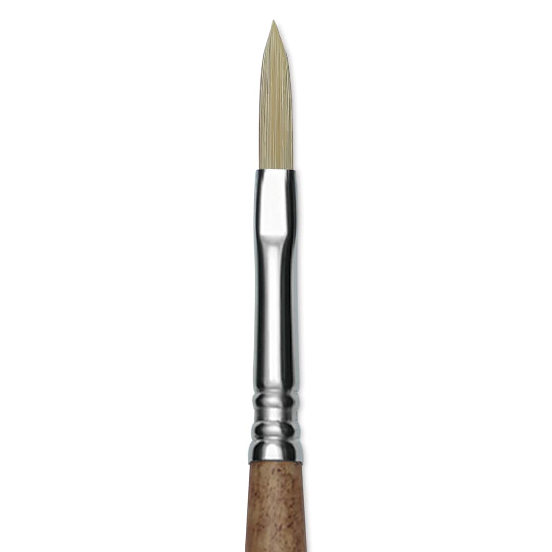 Open in modal - Escoda Futura Synthetic Bristle Brush - Series 5418, Long Filbert, Size 4, Long Handle, close-up