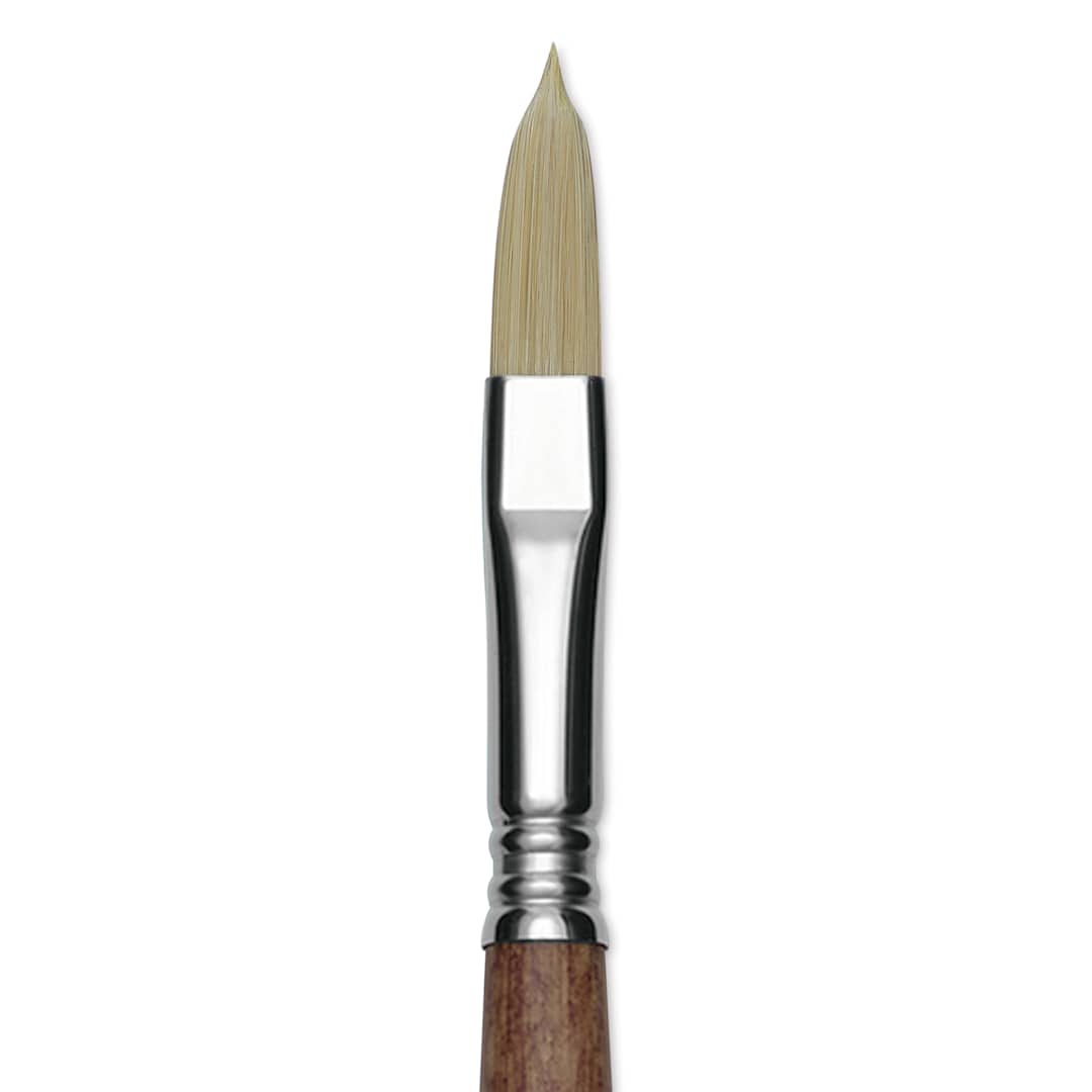 Open in modal - Escoda Futura Synthetic Bristle Brush - Series 5418, Long Filbert, Size 10, Long Handle, close-up