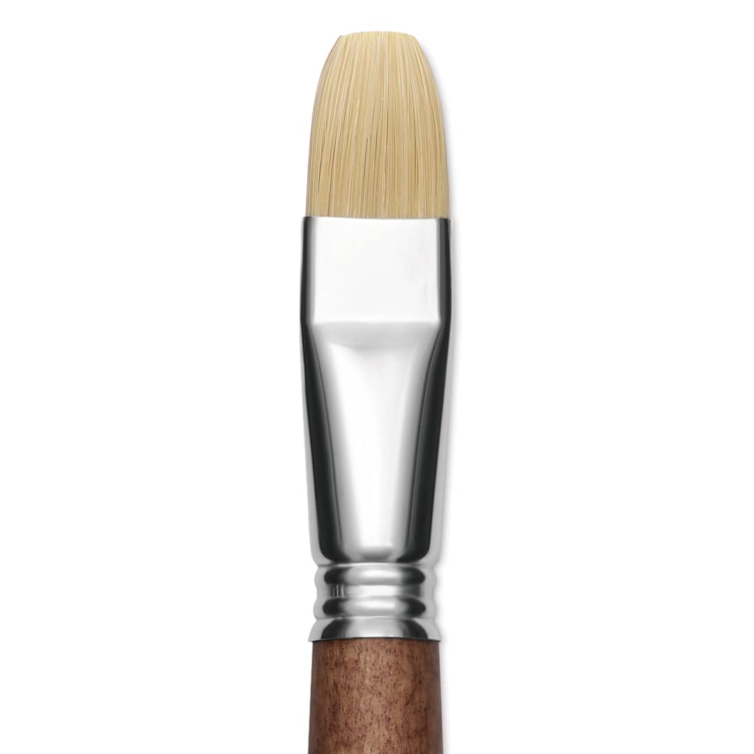 Open in modal - Escoda Futura Synthetic Bristle Brush - Series 5420, Bright, Size 18, Long Handle, close-up
