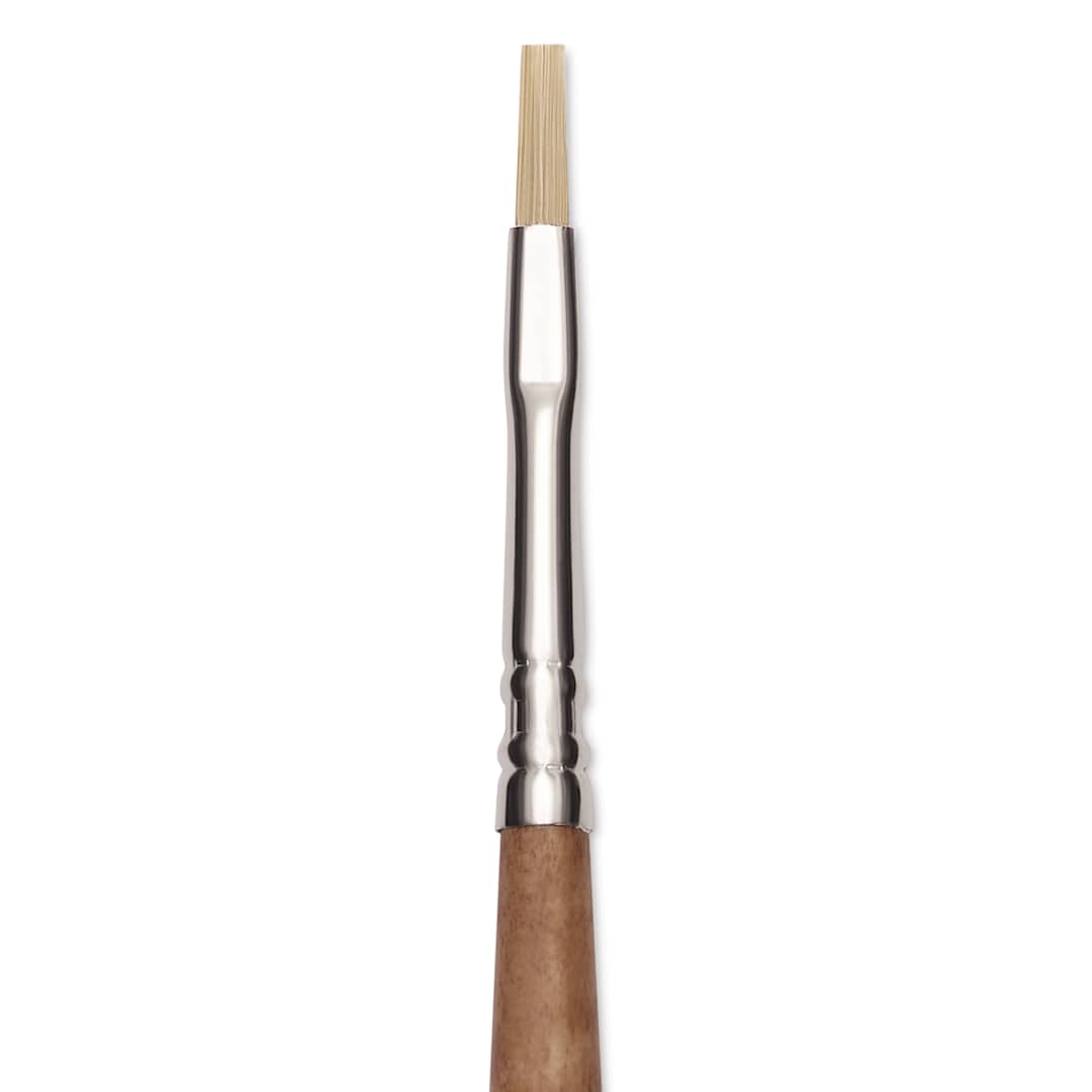 Open in modal - Escoda Futura Synthetic Bristle Brush - Series 5424, Flat, Size 2, Long Handle, close-up