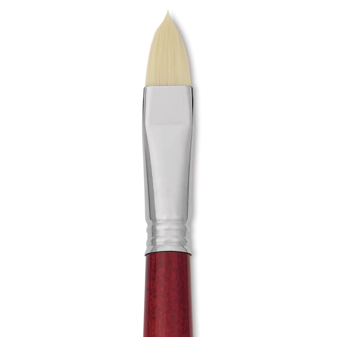 Open in modal - Escoda Marfil Synthetic Bristle Brushes - Series 4460 Filbert, Size 16, Long Handle, close-up