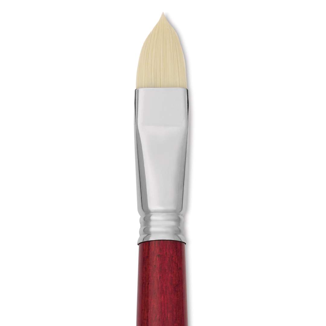 Open in modal - Escoda Marfil Synthetic Bristle Brushes - Series 4460 Filbert, Size 18, Long Handle, close-up