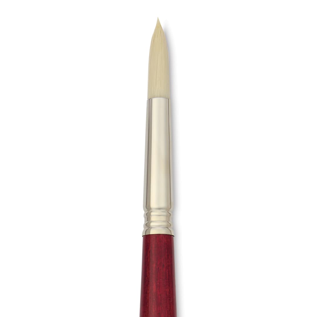 Open in modal - Escoda Marfil Synthetic Bristle Brushes - Series 4475 Round, Size 14, Long Handle, close-up