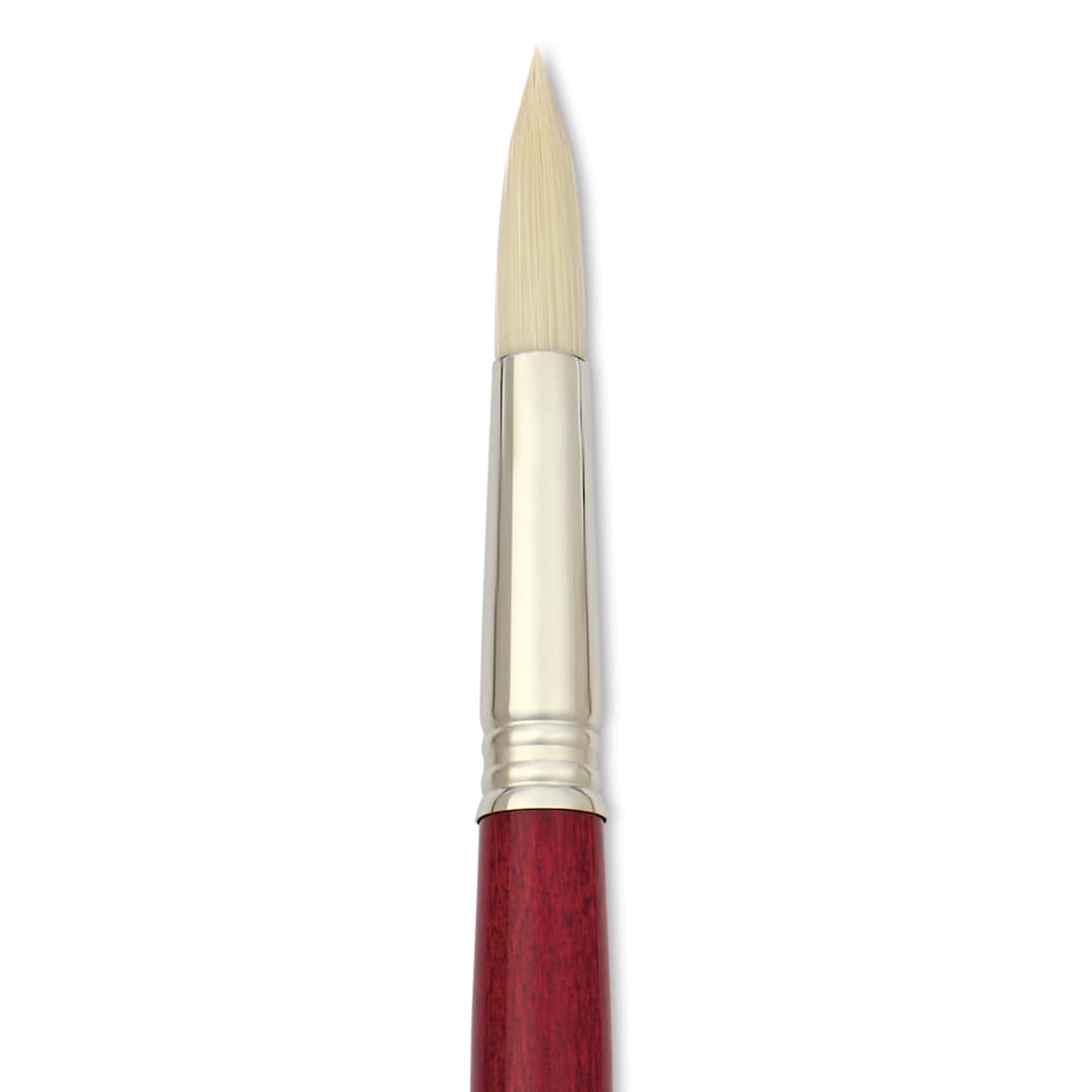 Open in modal - Escoda Marfil Synthetic Bristle Brushes - Series 4475 Round, Size 16, Long Handle, close-up