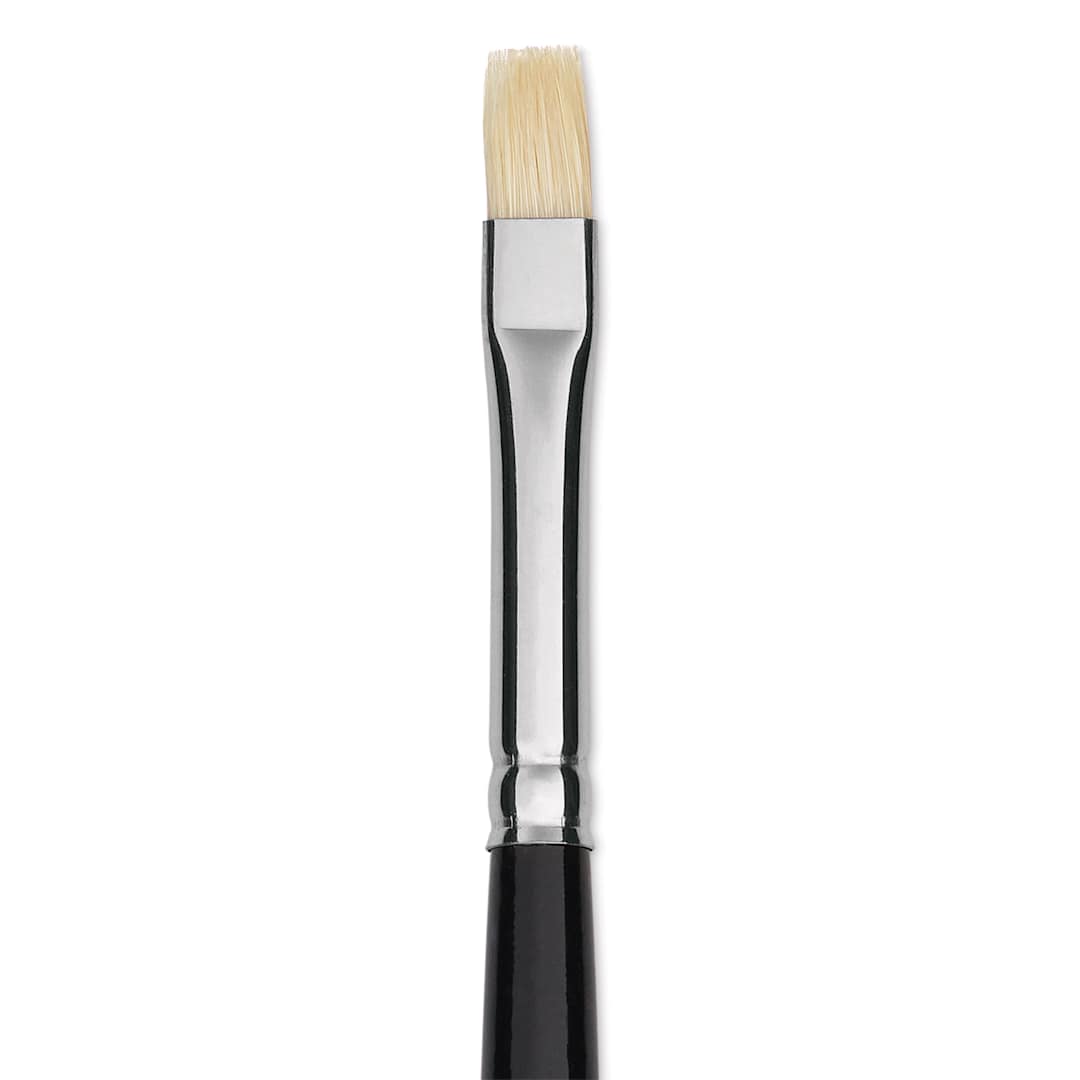 Open in modal - Trekell Hog Bristle Brush - Bright, Long Handle, Size 2, close up