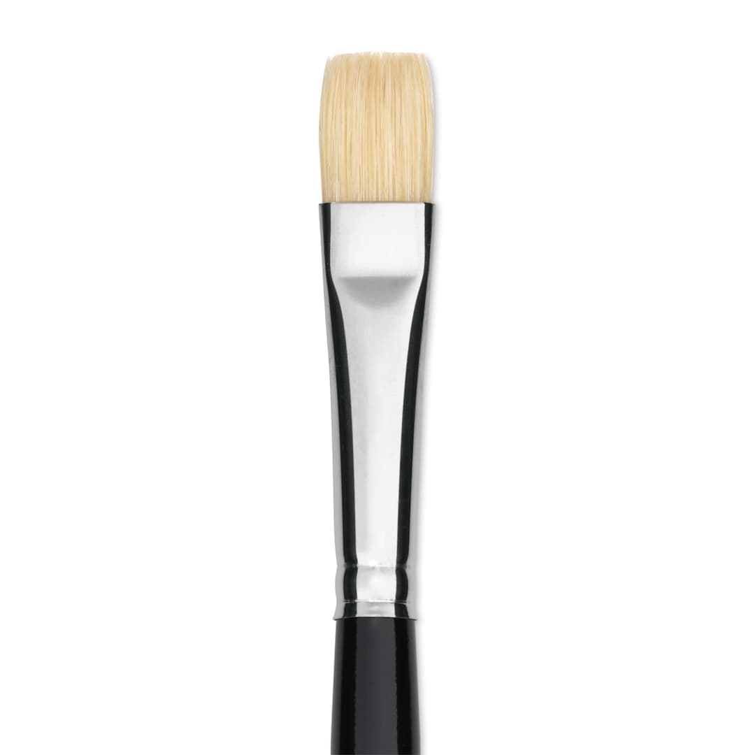 Open in modal - Trekell Hog Bristle Brush - Bright, Long Handle, Size 8, close up