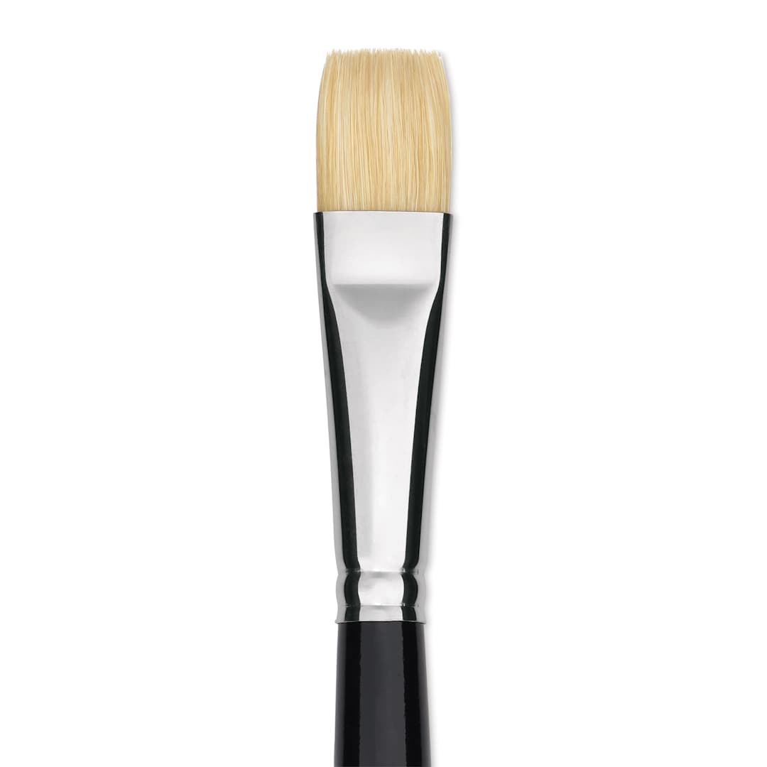 Open in modal - Trekell Hog Bristle Brush - Bright, Long Handle, Size 10, close up