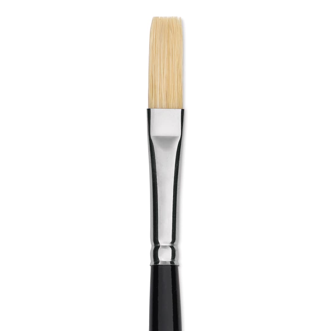 Open in modal - Trekell Hog Bristle Brush - Long Flat, Long Handle, Size 4, close up