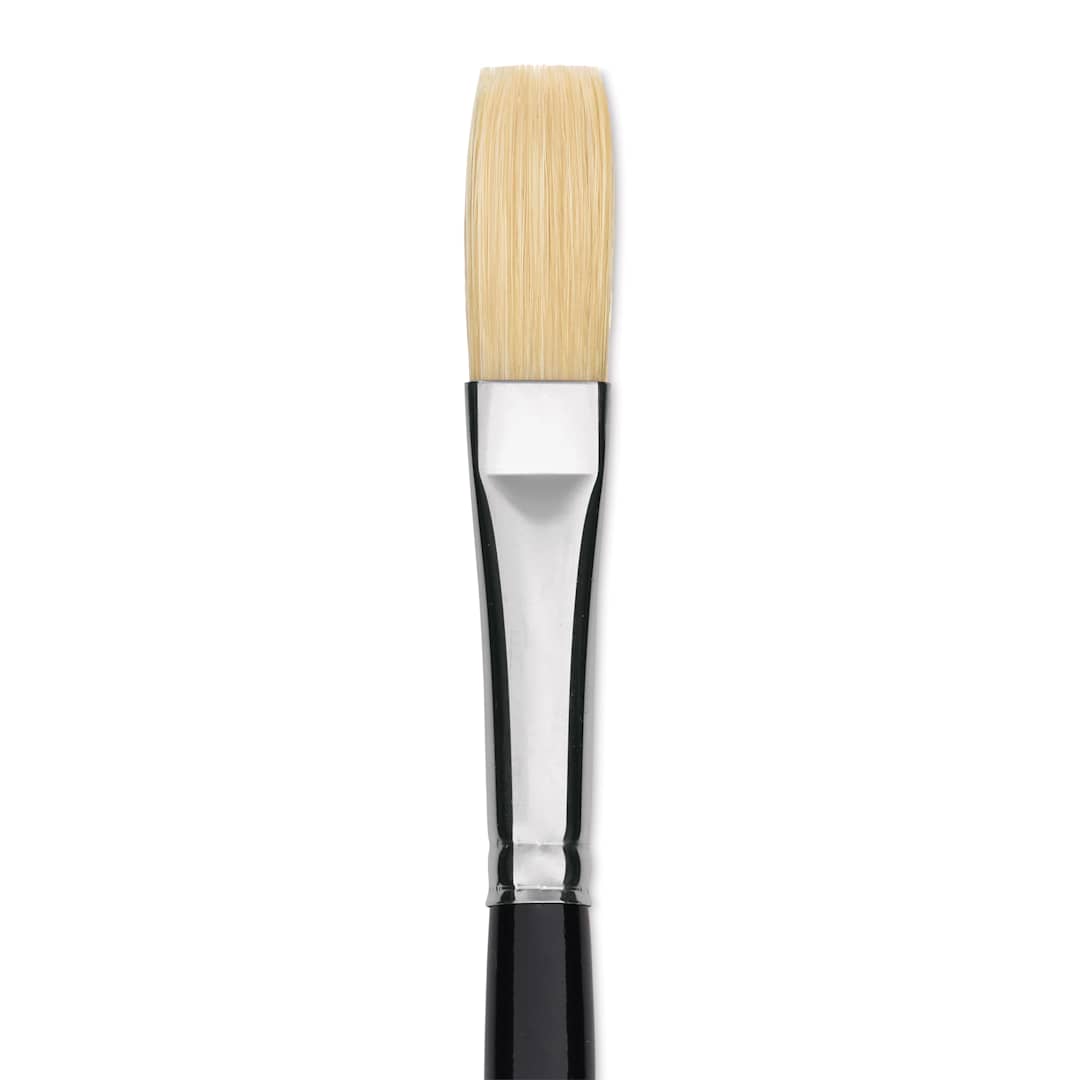 Open in modal - Trekell Hog Bristle Brush - Long Flat, Long Handle, Size 8, close up