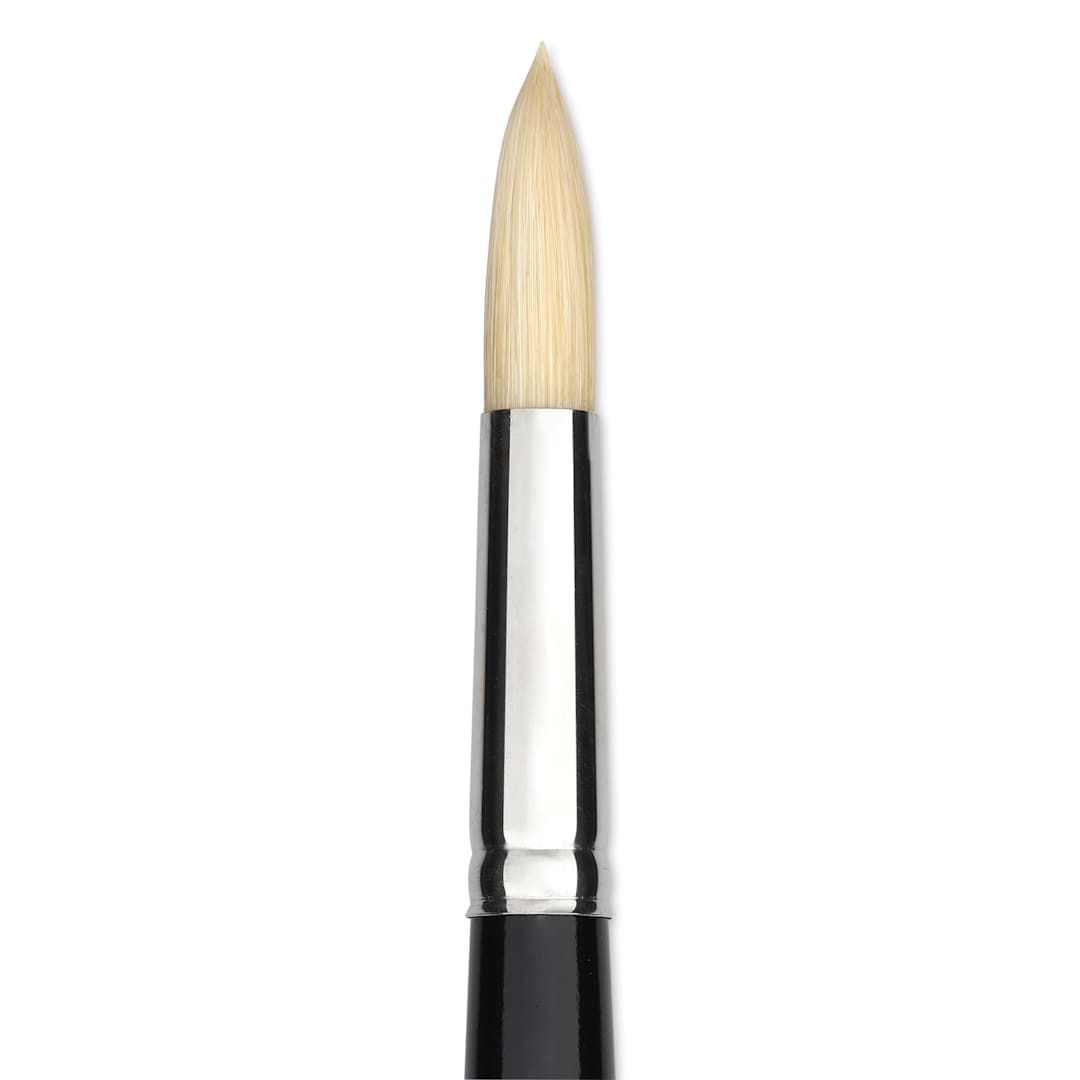 Open in modal - Trekell Hog Bristle Brush - Round, Long Handle, Size 12, close up