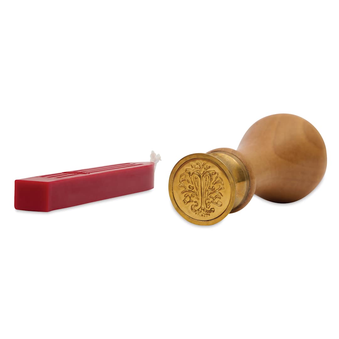 Open in modal - Manuscript Ceramic Small Initial Sealing Coin Set - Letter T