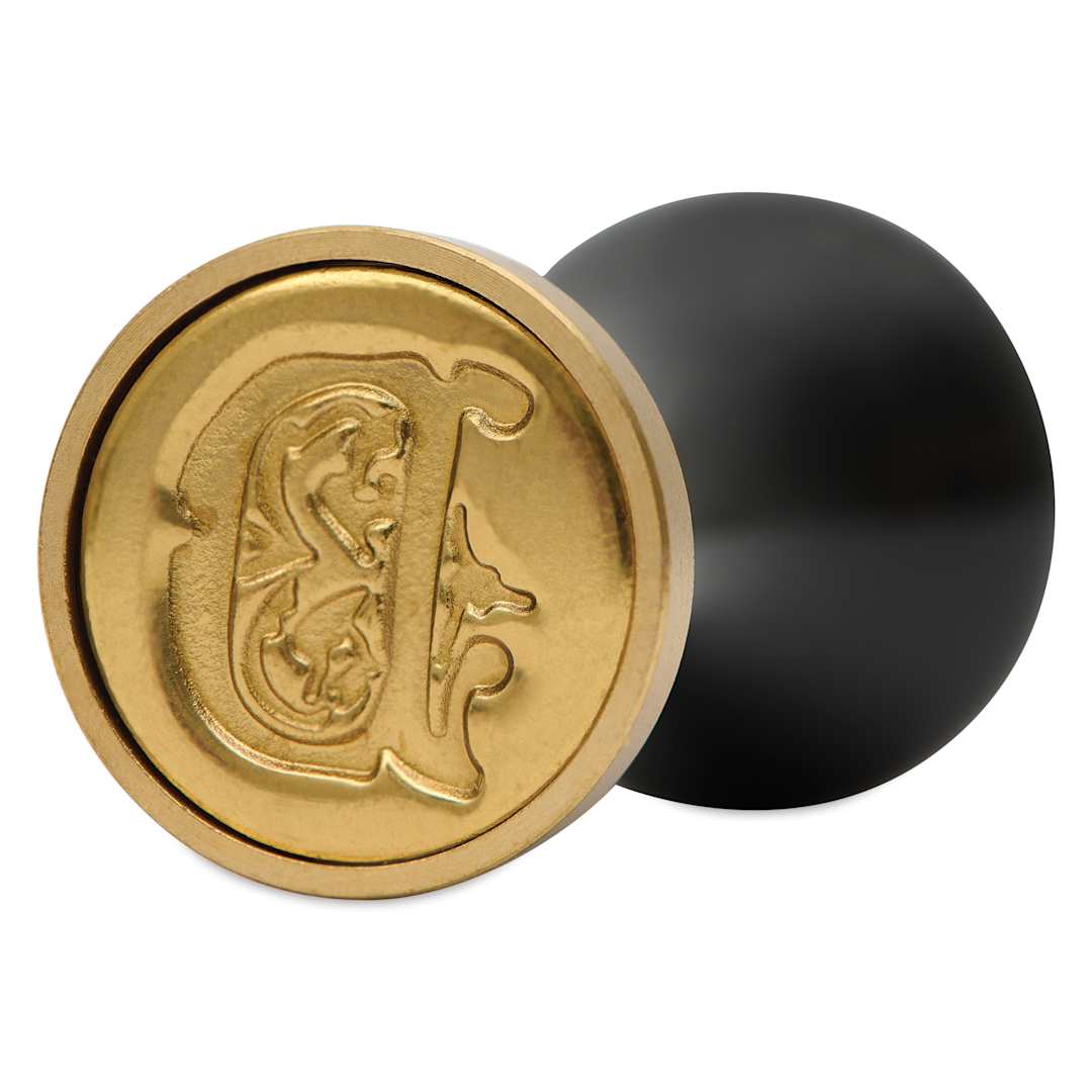 Open in modal - Manuscript Ceramic Mini Initial Sealing Coin Set - Letter D