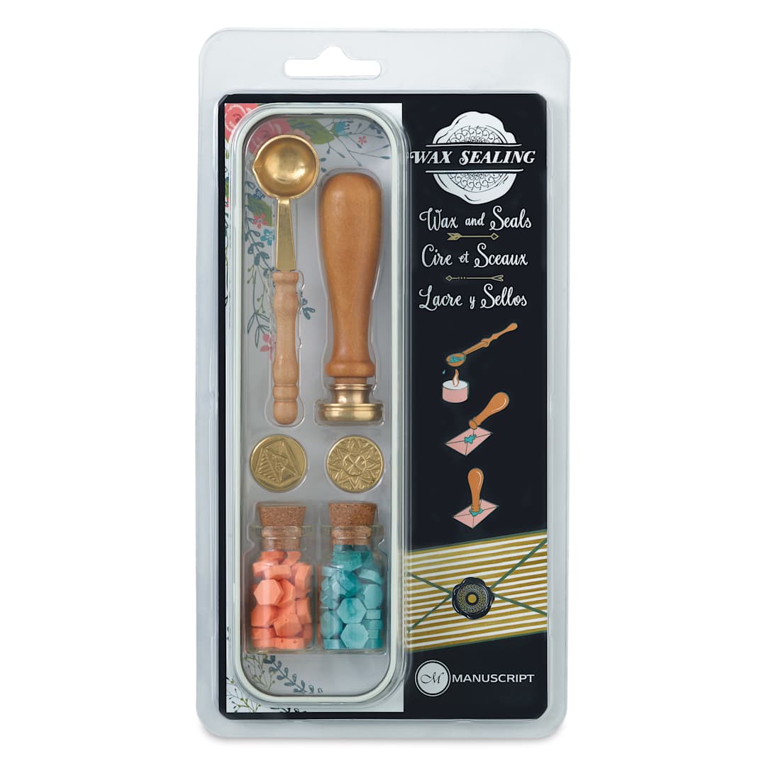 Open in modal - Manuscript Wax Seal Set with Wax Beads, front of packaging