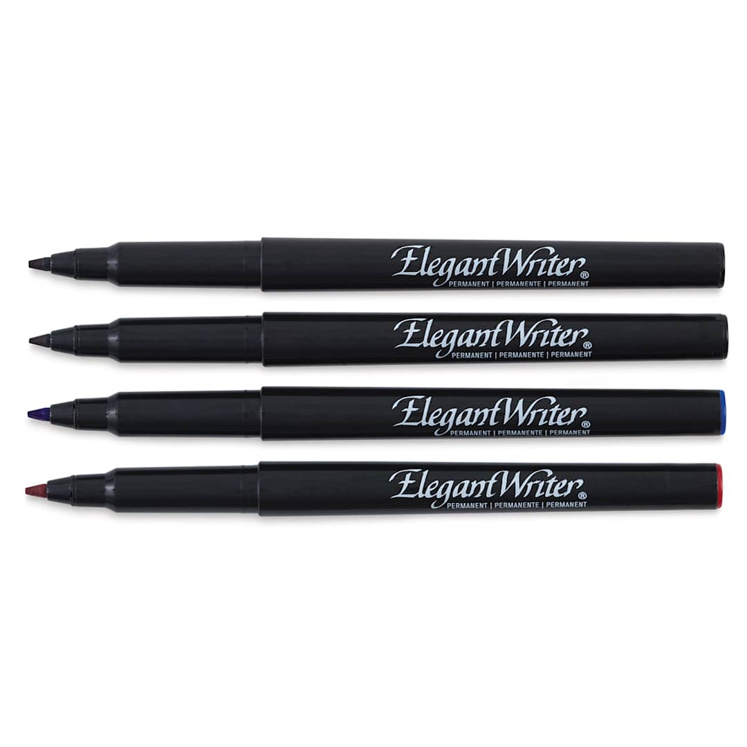 Open in modal - Speedball Elegant Writer Permanent Markers - Set of 4 Markers shown horizontally
