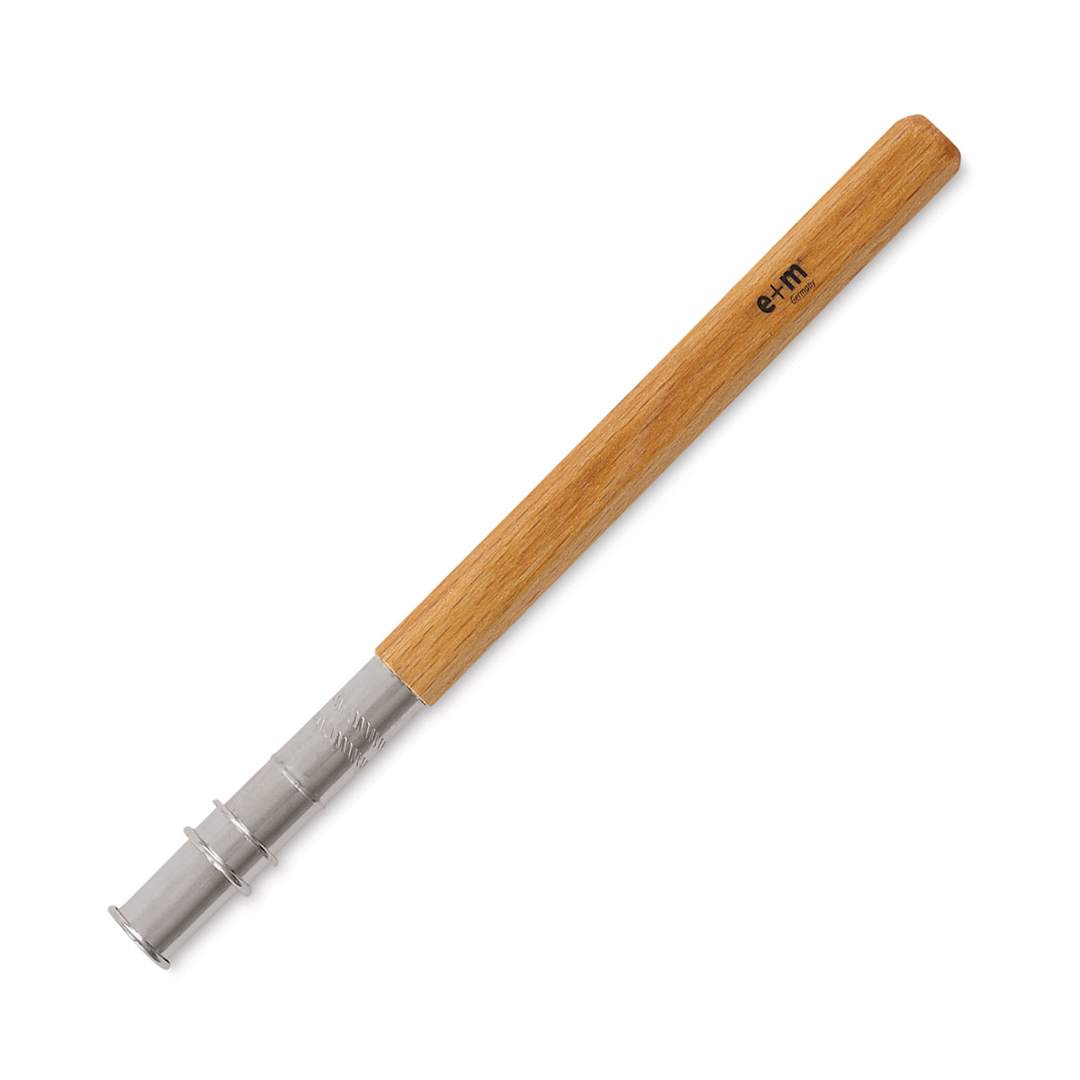 Open in modal - Peanpole Pencil Extender - Natural Beech Extender shown at angle