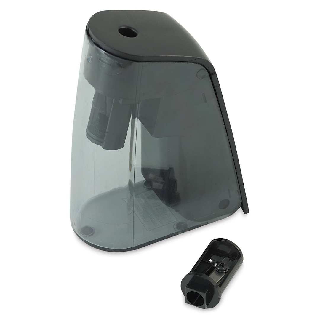 Open in modal - Bostitch Battery Pencil Sharpener - Empty Sharpener with Replacement Cutter Cartridge adjacent
