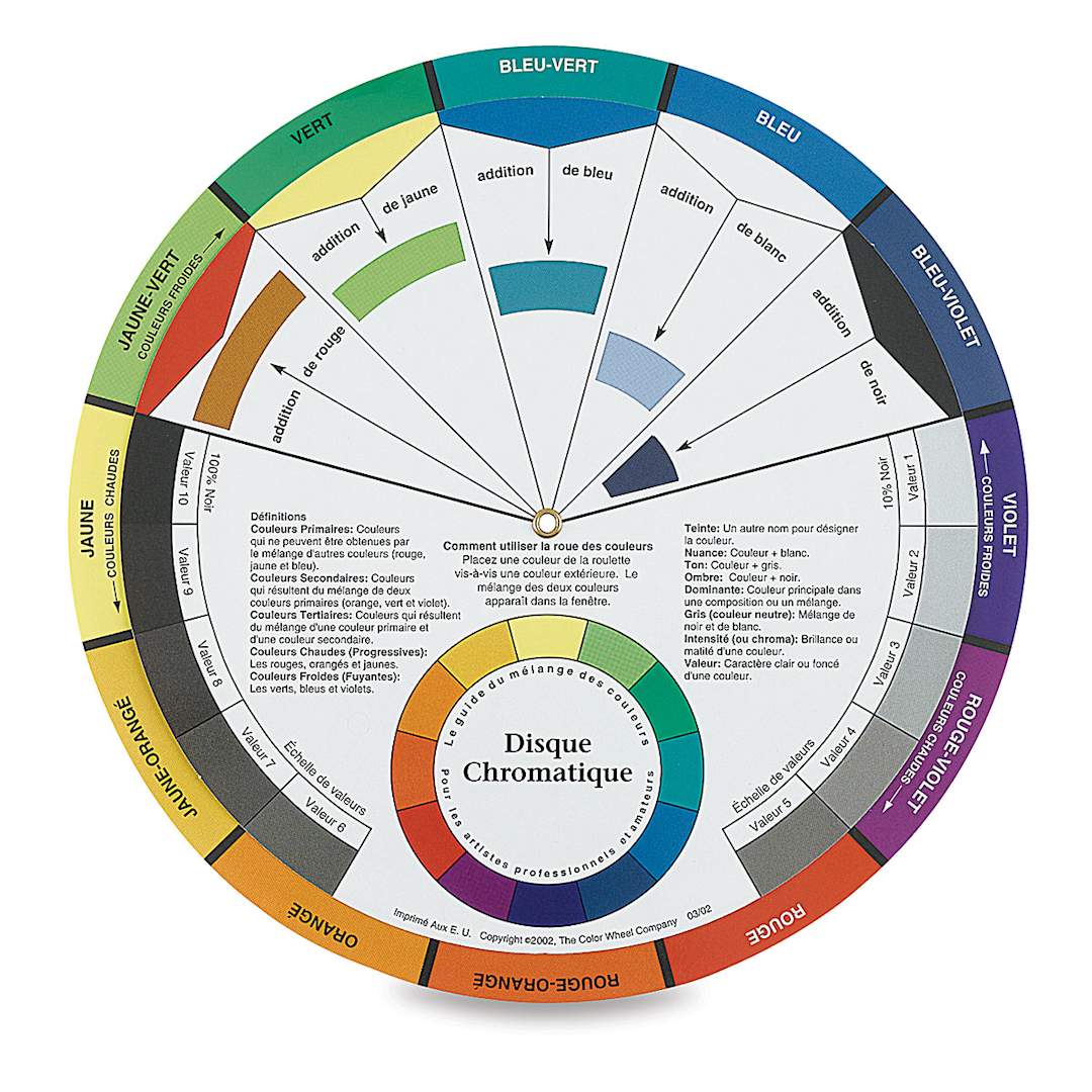 Open in modal - Artists’ Color Wheel in French - Standard Version, 9-1/4" Dia. (front)