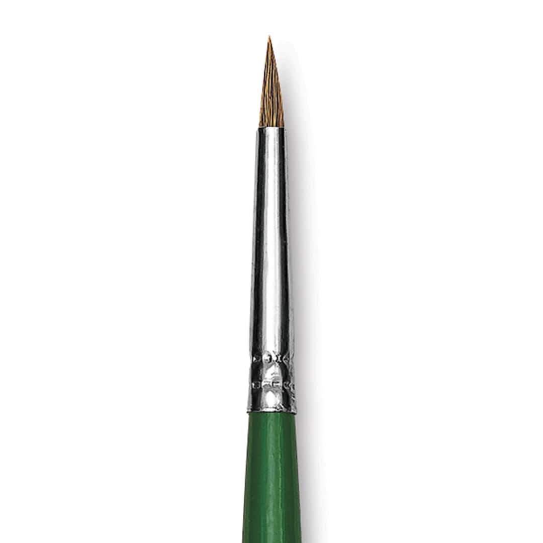 Open in modal - Blick Economy Ox/Pony Hair Brush - Round, Long Handle, Size 0 close-up