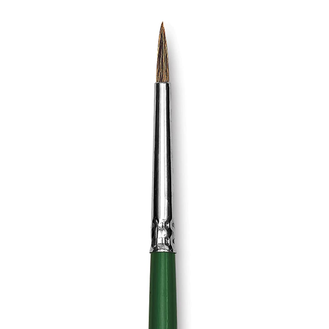 Open in modal - Blick Economy Ox/Pony Hair Brush - Round, Long Handle, Size 1 close-up