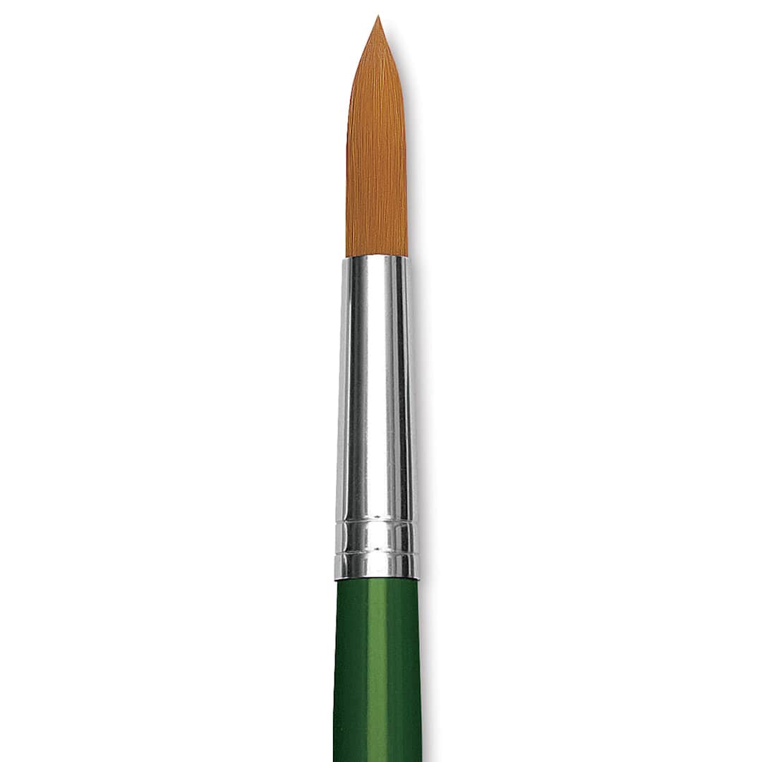 Open in modal - Blick Economy Golden Taklon Brush - Round, Long Handle, Size 14