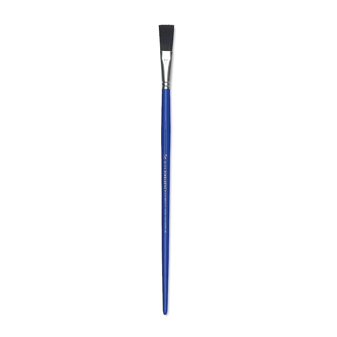 Open in modal - Blick Scholastic Black Bristle Brush - Extended, Long Handle, Size 1/2"