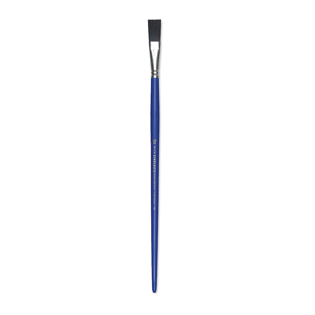 Open in modal - Blick Scholastic Black Bristle Brush - Easel, Long Handle, Size 1/2"