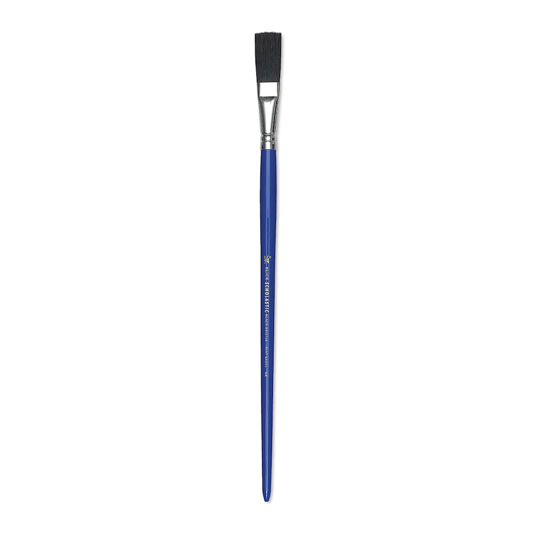 Open in modal - Blick Scholastic Black Bristle Brush - Easel, Long Handle, Size 3/4"